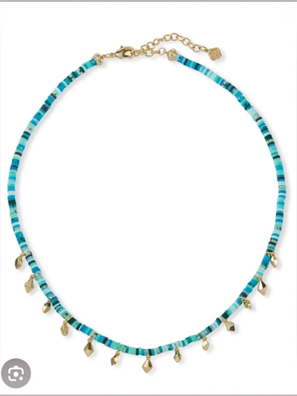 Kendra Scott Reece Gold Choker Necklace Sea Green Mix